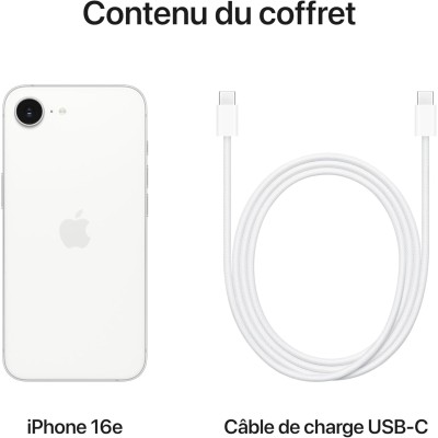 Apple iPhone 16e 6,1″ 8 Go RAM 256 Go Blanc