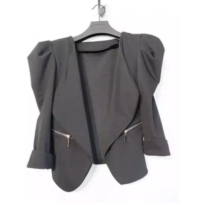 Blazer court à manches bouffantes noir TU Blazer court à manches bouffantes noir TU