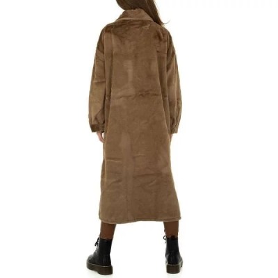 Manteau Femme façon velours taupe – TU Manteau Femme façon velours taupe – TU