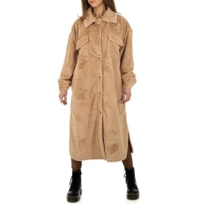 Manteau Femme façon velours beige – TU Manteau Femme façon velours beige – TU