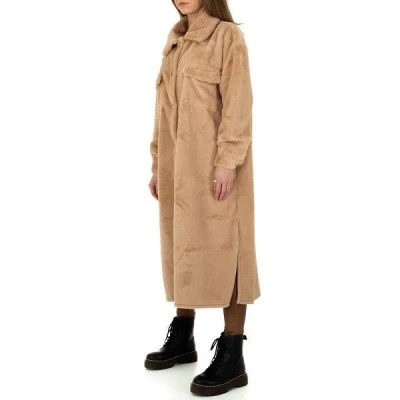 Manteau Femme façon velours beige – TU Manteau Femme façon velours beige – TU