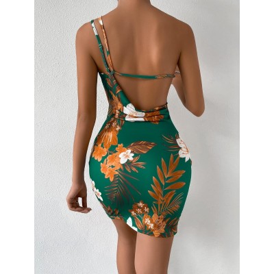 Robe à imprimé floral shein privé asymétrique fendu taille 38 Robe à imprimé floral shein privé asymétrique fendu taille 38