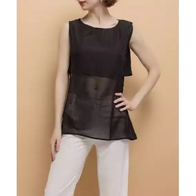 Top fashion Bi-matière noir Taille S/M