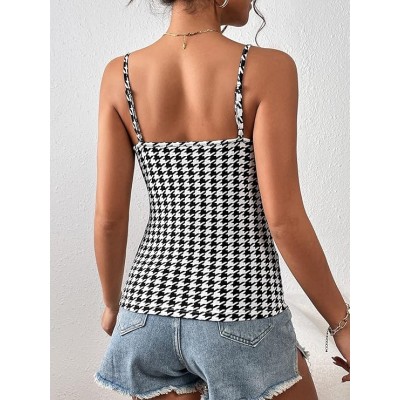 Top Shein Unity à fines brides à pied de poule croisé taille 38 Top Shein Unity à fines brides à pied de poule croisé taille 38
