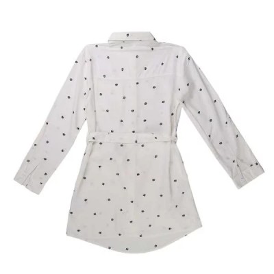 Robe enfant type chemise petit pois blanc – 152