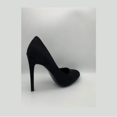 Escarpins talons haut effet velours noir