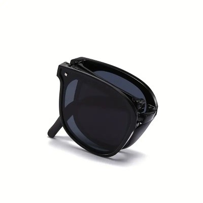 Lunettes de soleil Mixte à monture carrée pliable UV400 black Lunettes de soleil Mixte à monture carrée pliable UV400 black