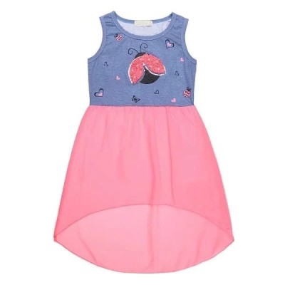 Robe enfant voile léger coccinelle pink