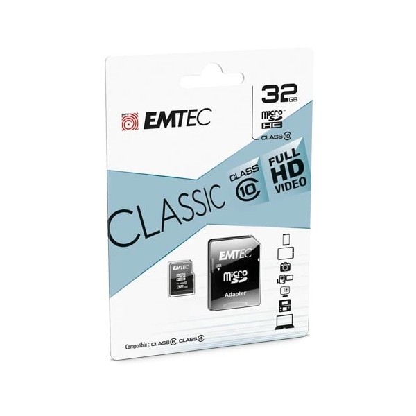 Carte mémoire EMTEC MicroSDHC Classic 32Go