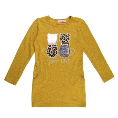 Robe enfant tiful love cat jaune