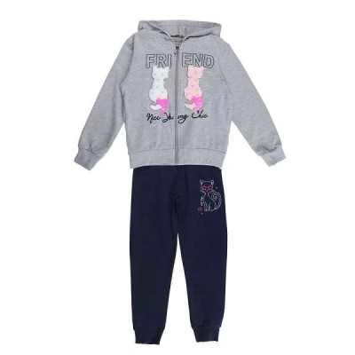 Ensemble Enfant 3P sweat capuche friend cat grey