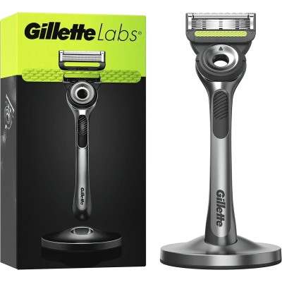 Rasoir Gillette Labs Noir Homme Avec Barre Exfoliante et socle magnétique