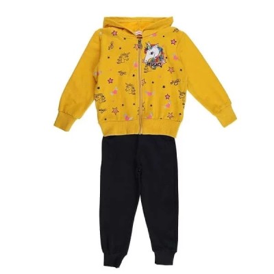 Ensemble enfant 3P sweat capuche licorne yellow