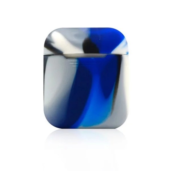 Etui de couleur unie silicone transparent pour AirPods 1-2 Multibleu