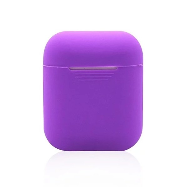 Etui de couleur unie silicone transparent pour AirPods 1-2 Violet