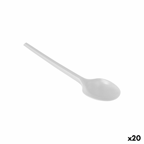 Ensemble de Cuillères Algon Réutilisable Blanc 20 Unités 12,5 cm