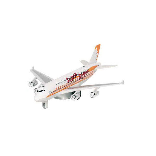 Avion avec son et lumières en métal blanc