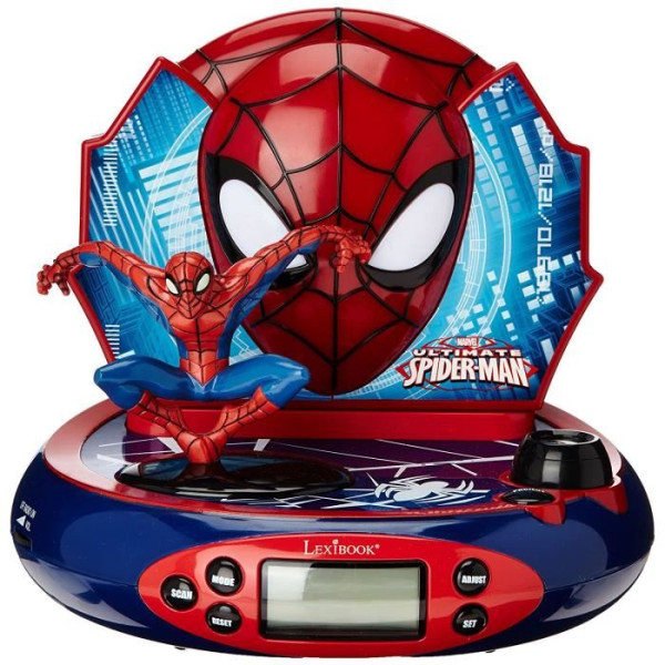 LEXIBOOK - SPIDERMAN - Radio Réveil Enfant avec Projections d'Images