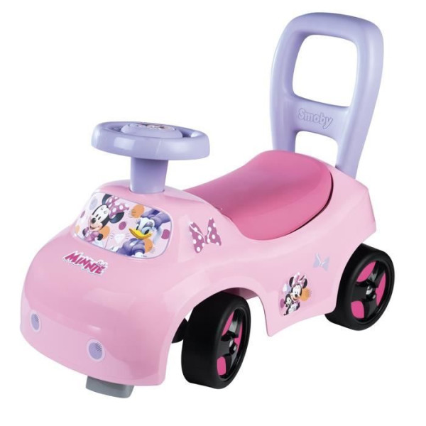 Smoby - Porteur auto enfant 2 en 1 - Minnie - Coffre sous la selle  klaxon - Des 10 mois - Fabrication française
