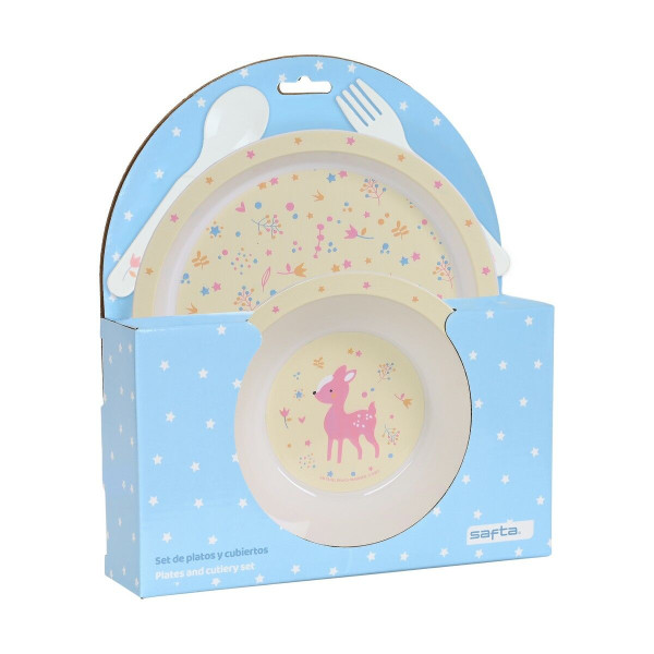 Ensemble Vaisselle pour Enfants Safta Forest Polyuréthane (4 Pièces)