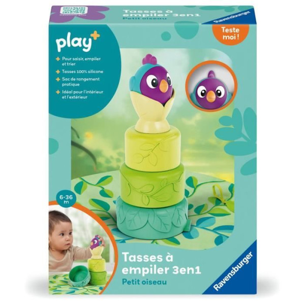 Ravensburger play, Tasses a empiler - Petit oiseau , 0-12 mois, Premier âge, bébé