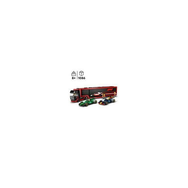 LEGO City 60445 Camion de F1 avec voitures de F1 RB20 et AMR24 - Jeu pour garçon des 8 ans