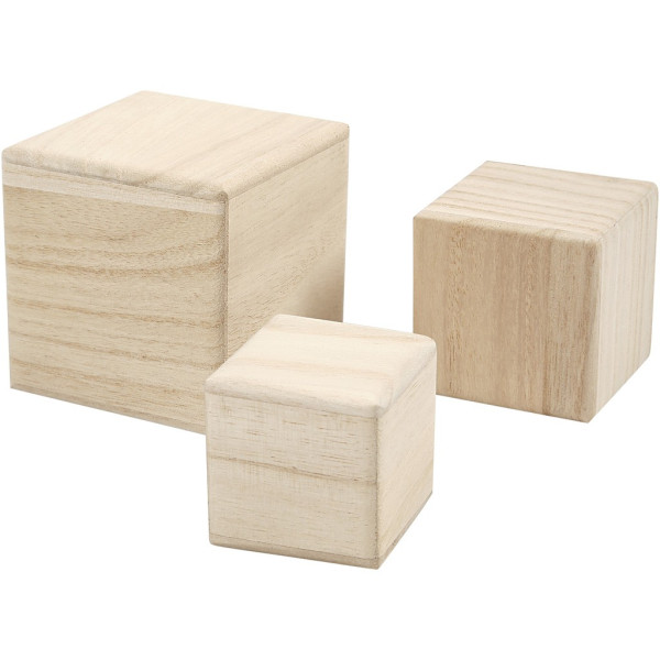 Creativ Company - Wooden Cubes, Set of 3 59228