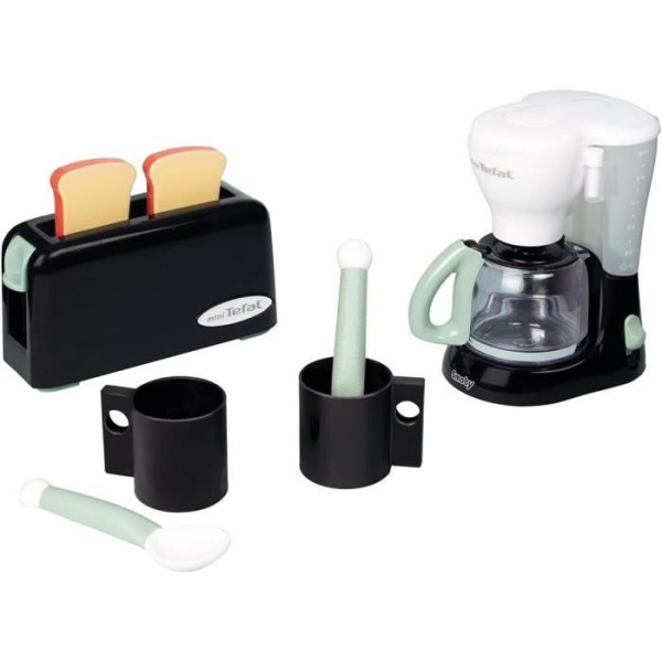 Set petit déjeuner Tefal - Smoby - Grille pain  cafetiere  tasses et cuilleres - Dés 3 ans
