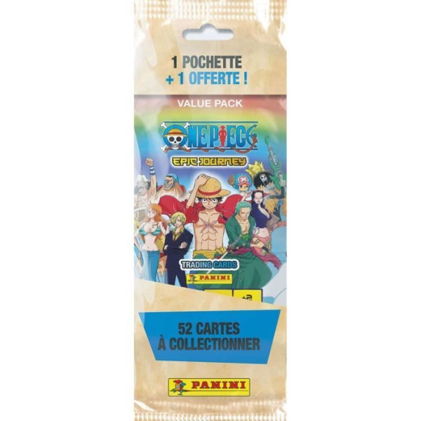Fat pack 1 poch achetée  1 offerte - PANINI - One Piece - 52 cartes