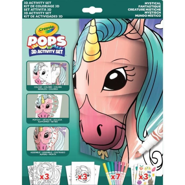 Créatif - CRAYOLA - POPS 3D Mystical - Dessins 3D faciles a réaliser Des 6 ans
