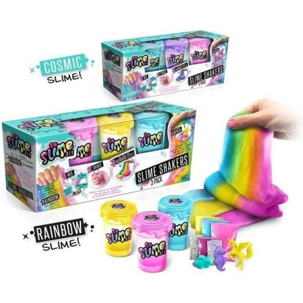 Canal Toys Lot de 3 Slime Shakers  Modele aléatoire Cosmic ou Rainbow - Crée tes propres slimes 