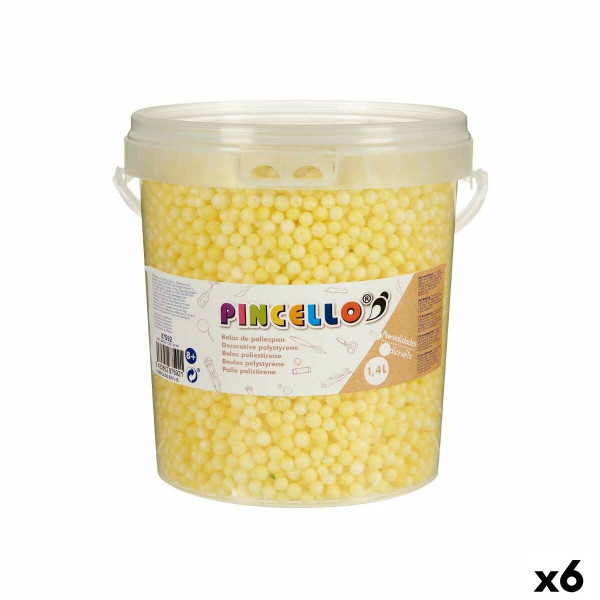 Matériaux pour travaux manuels Balles Jaune polystyrène (6 Unités)