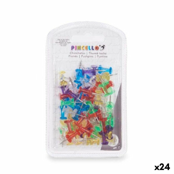 Punaises Multicouleur Métal Plastique (24 Unités)