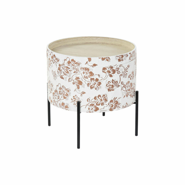 Table d'appoint DKD Home Decor Noir Métal Blanc 38 x 38 x 39 cm Bois MDF