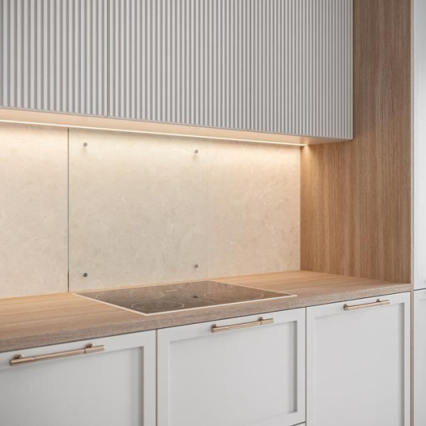 Fond de hotte en verre trempé transparent - SAINT GOBAIN - Planeclear - 70 cm - Verre - Blanc