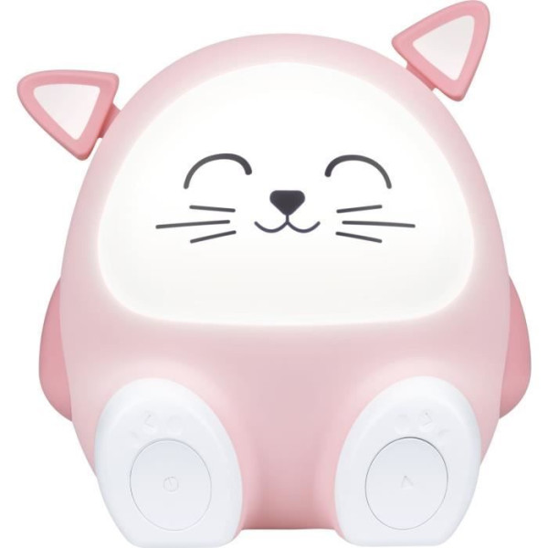 Enceinte lumineuse  veilleuse - BIGBEN - Chat - Bluetooth 5.0, 15W, Veilleuse réglable, Minuterie, Batterie USB-C