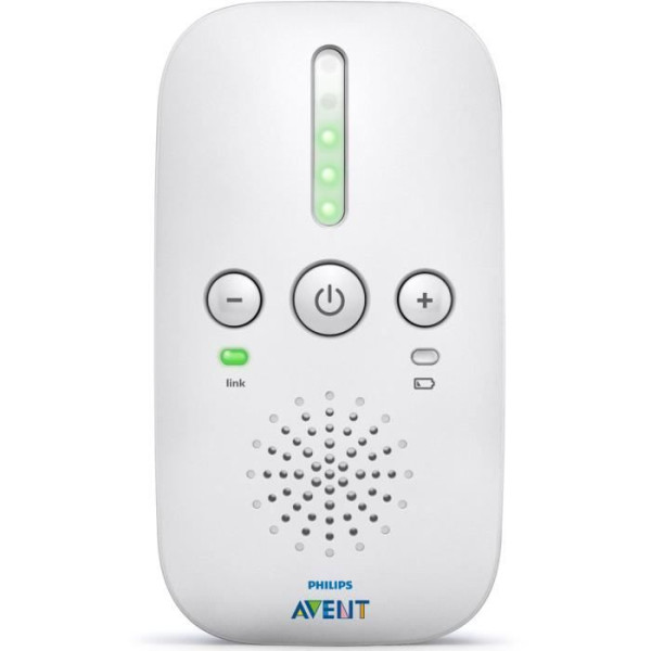 Ecoute-bébé - PHILIPS AVENT - Audio DECT - Gris/Blanc - Portée 300m - Volume réglable - Autonomie 24h