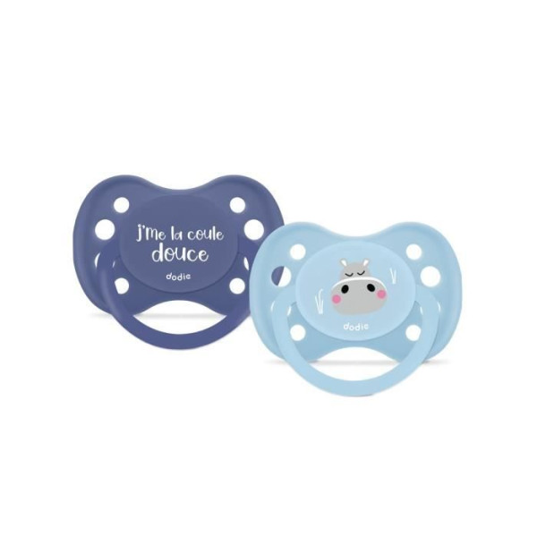 Duo sucettes anatomiques - DODIE - EDL A102 - 6 mois - Hippo