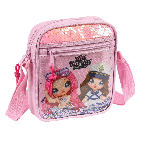 Sac à Bandoulière NaNaNa Surprise Sparkles Rose (16 x 18 x 4 cm)