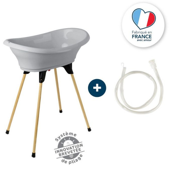 THERMOBABY Kit baignoire VASCO Gris charme : baignoire  pieds  tuyau de vidange