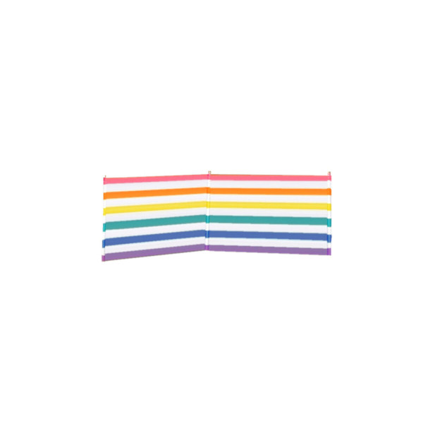 Paravent 3 Poteaux Acier Polyester Rayures Couleurs 240X80 cm Plage, Piscine, Jardin