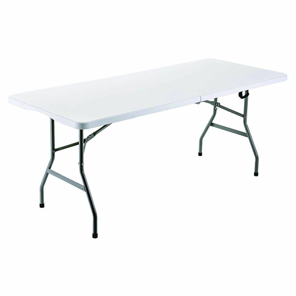 Marbueno Table Pliable Résine Blanc 180X70X74 cm Restauration, Plage, Camping 10529