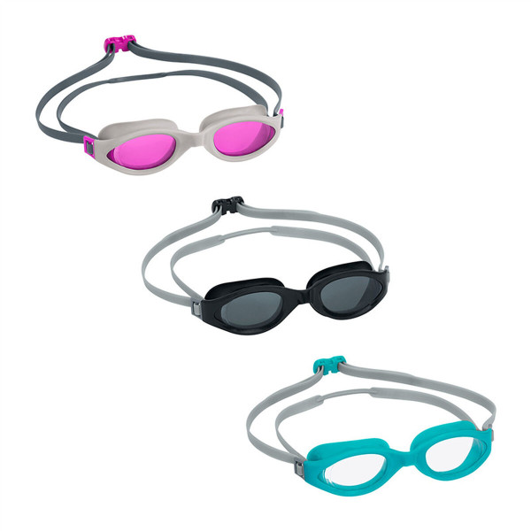 Bestway Lunettes de natation en silicone pour adultes Miroir Anti-buée Couleur assortie 14 ans Plage et piscine 21066