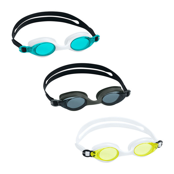 Bestway Lunettes de Natation Enfant Bande Silicone Couleur Assortie Antibuée 3 Ans Plage et Piscine 21110