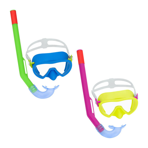 Bestway Ensemble Masque et Tube Junior Valve de Purge Couleur Assortie 7 Ans Plage et Piscine 24032