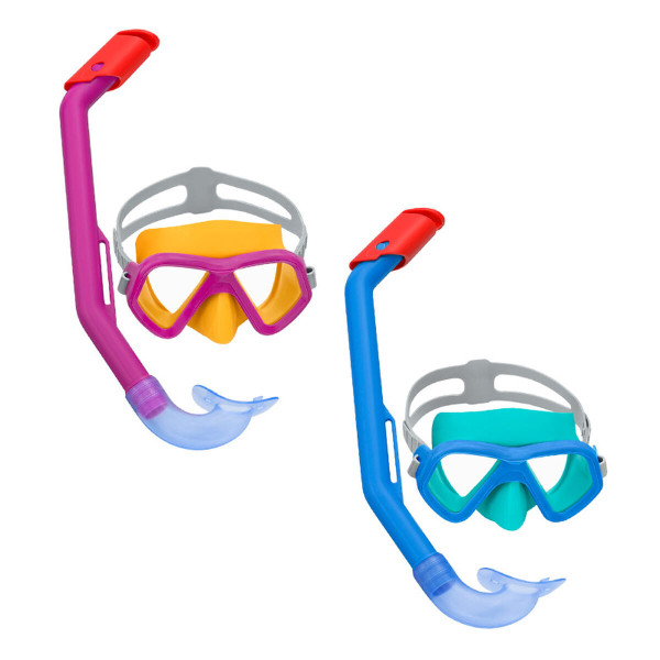 Bestway Ensemble Masque et Tube Enfant Bandeau Anatomique Couleur Assortie 3 Ans Plage et Piscine 24018