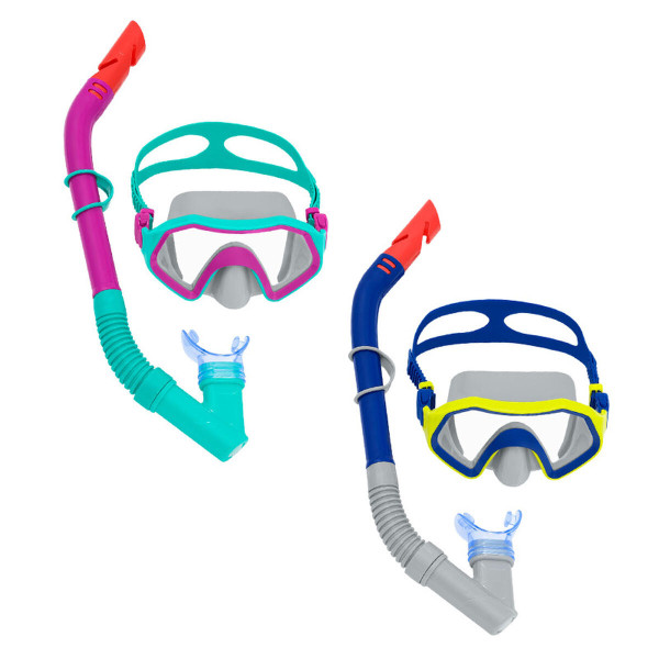 Bestway ensemble masque et tuyau adulte avec valve de purge couleur assortie 14 ans plage et piscine 24021