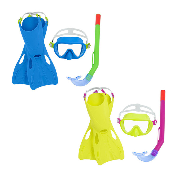 Bestway Set Snorkel Junior Sangle Anatomique Couleur Assortie 37-41 7 Ans Plage et Piscine 25019