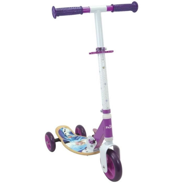SMOBY - FROZEN Patinette 3 roues pliable - Bois et métal - Guidon réglable
