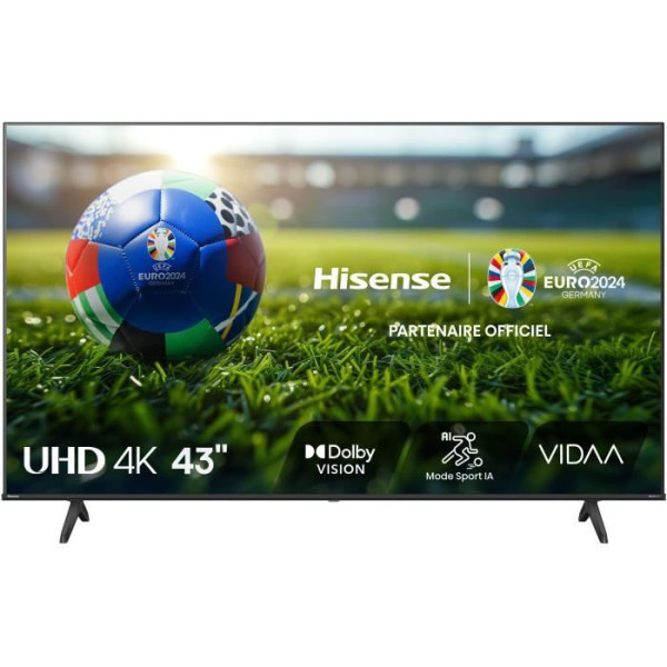 TV LED - HISENSE - 43A6N - 43'' (108 cm) - 4K UHD 3840x2160 - 60Hz - HDR 10 - Smart TV - 3 x HDMI
